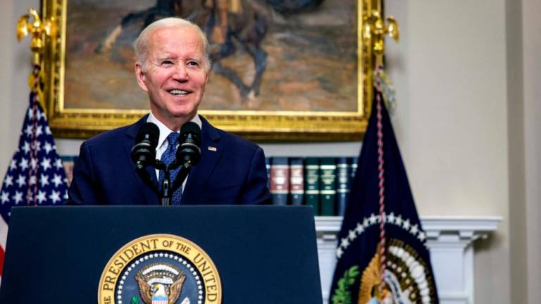Biden delivering remarks on the bipartisan budget agreement in the White House in Washington, on Sunday, May 28, 2023. – AFPpic