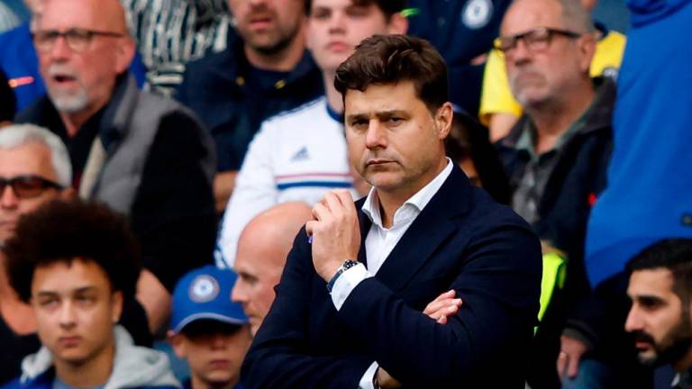 Chelsea’s Argentinian head coach Mauricio Pochettino looks on during the English Premier League football match between Chelsea and Aston Villa at Stamford Bridge in London on September 24, 2023/AFPPix