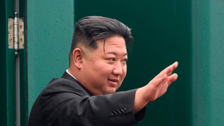 Kim is heading back to North Korea by bulletproof train, with KCNA saying the leader “starts his way home after bringing about a new radical turn in the history of the development of the DPRK-Russia relations.” AFPPIX