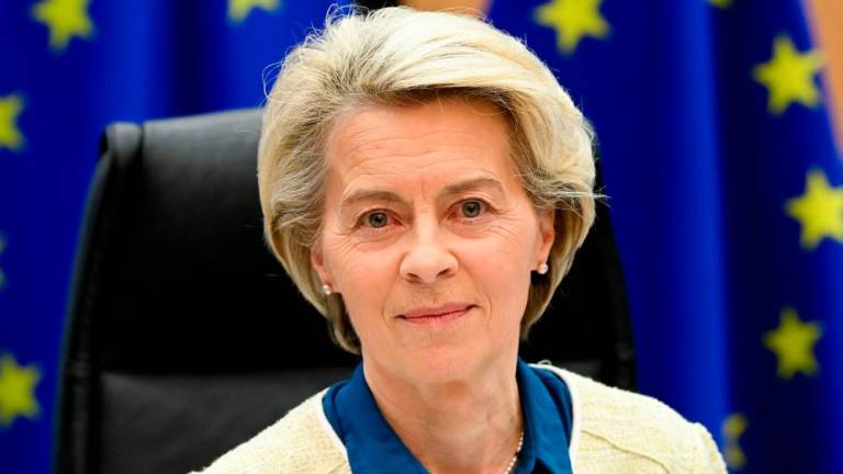 European Commission President Ursula von der Leyen arrives for a college meeting at the EU headquarters on February 1, 2023 in Brussels. AFPPIX