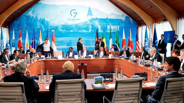FILE PHOTO: The Group of Seven leaders gather for a lunch at the Schloss Elmau hotel in Elmau, Germany, June 27, 2022. REUTERSPIX