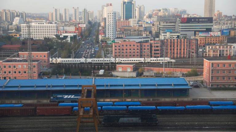 Freight cars are seen at a train station in Dandong, Liaoning province, China April 21, 2021. REUTERSPIX