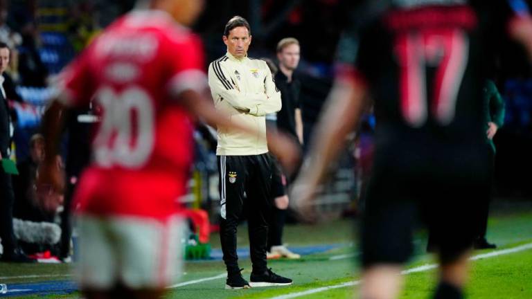 Benfica’s coach Roger Schmidt looks on during the UEFA Champions League third qualifying round second leg football match between FC Midtjylland and SL Benfica in Herning, Denmark, on August 9, 2022. AFPPIX