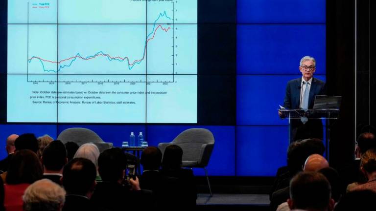Powell speaking at the Brookings Institution in Washington on Wednesday. The Fed chair discussed the economic outlook, inflation and the labour market. – AFP)pic