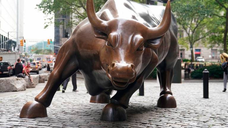 The Charging Bull statue, also known as the Wall Street Bull, is pictured in the financial district in the Manhattan borough of New York City. – Reuterspix