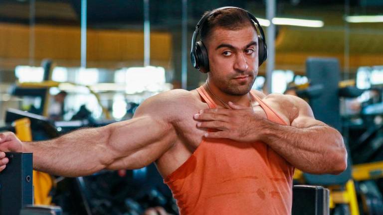 Nsour gave up a career in medicine to pursue his dream of becoming a star bodybuilder. AFPPIX