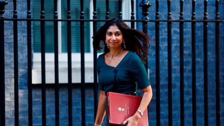 FILE PHOTO: Home Secretary Suella Braverman walks on Downing Street on the day of a cabinet meeting, in London, Britain September 5, 2023 REUTERSPIX
