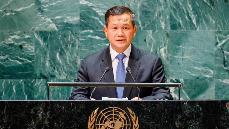 Cambodia’s Prime Minister Hun Manet addresses the 78th Session of the UN General Assembly in New York City, US, September 22, 2023. REUTERSpix