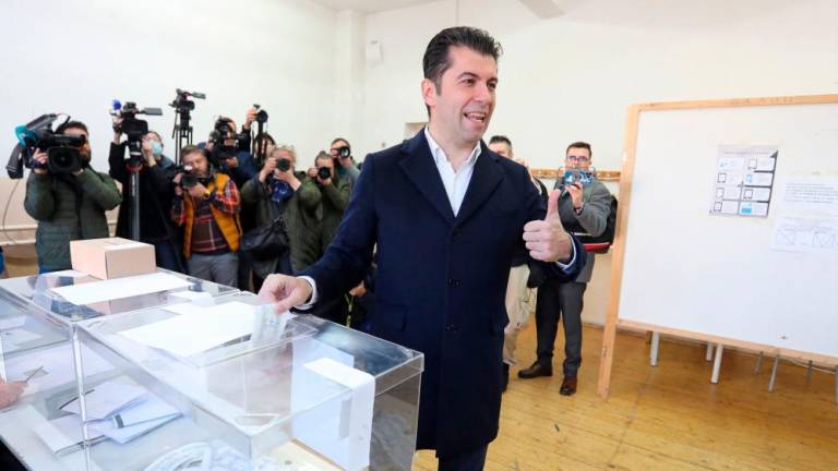 Bulgaria’s former prime minister Kiril Petkov casts his ballot at a polling station during the country’s parliamentary elections in Sofia on April 2, 2023. AFPPIX
