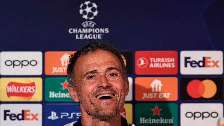 Paris Saint-Germain’s Spanish head coach Luis Enrique attends a press conference at St James’s Park stadium in Newcastle-upon-Tyne, north east England on October 3, 2023, on the eve of their UEFA Champions League group F football match against Newcastle United/AFPPix