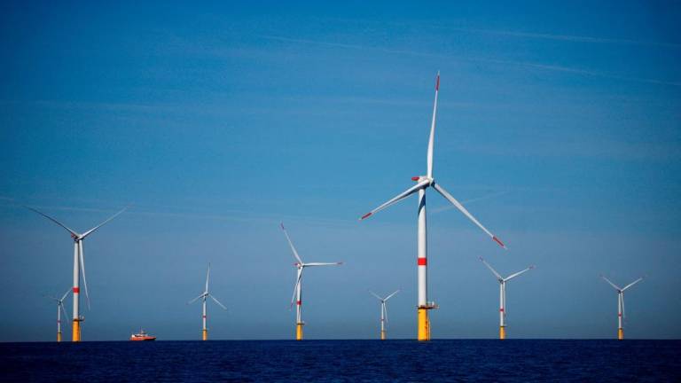 View of wind turbines at the Saint-Nazaire offshore wind farm, off the coast of the Guerande peninsula in western France. European energy companies are seeking a foothold in the US wind power industry’s expansion to the Pacific Ocean. – Reuterspic