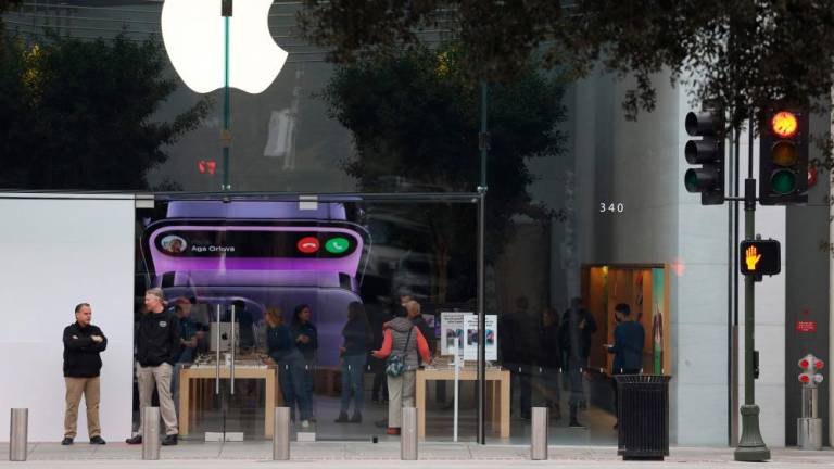 A view of an Apple store in Palo Alto, California, on Thursday. Apple is the only tech giant that has yet to announce major layoffs in recent weeks. – AFPpic