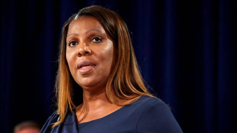 New York State Attorney General Letitia James speaks at a news conference in New York, U.S., September 8, 2022. REUTERSPIX