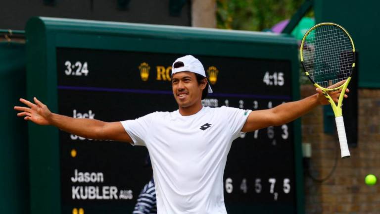 Tennis - Wimbledon - All England Lawn Tennis and Croquet Club, London, Britain - July 2, 2022 Australia’s Jason Kubler reacts during his third round match against Jack Sock of the U.S. REUTERSPIX