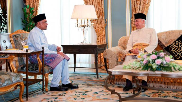 IPOH, Dec 2 – Sultan of Perak Sultan Nazrin Shah today granted an audience to Prime Minister Datuk Seri Anwar Ibrahim at Istana Kinta, here.