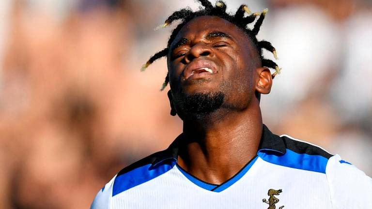 Atalanta's Duvan Zapata reacts after scoring a goal which was later disallowed/ReutersPix