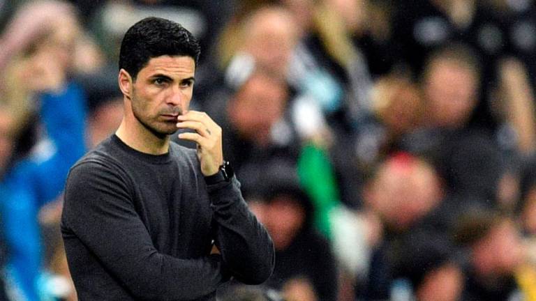 Arsenal's Spanish manager Mikel Arteta reacts during the English Premier League football match between Newcastle United and Arsenal at St James' Park in Newcastle-upon-Tyne, north east England on May 16, 2022. AFPpix