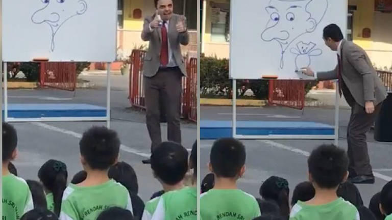 Video of Mr Bean bringing joy to Miri school children goes viral