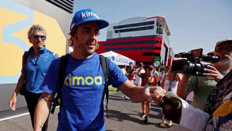 Alpine's Fernando Alonso arrives at the Circuit de Barcelona-Catalunya. REUTERSpix