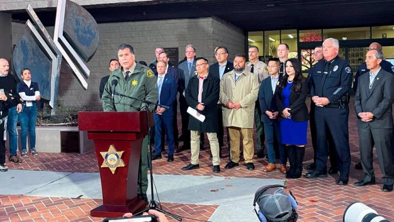 Los Angeles County Sheriff Robert Luna speaks at a news conference in the aftermath of a shooting that took place during a Chinese Lunar New Year celebration, in Monterey Park, California, US January 22, 2023. REUTERSPIX