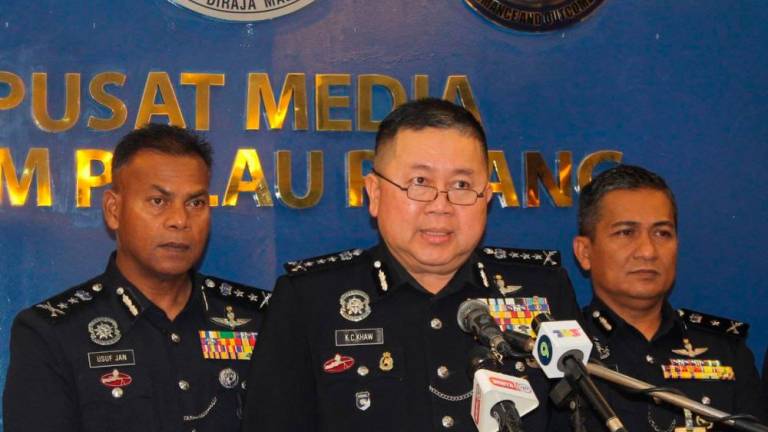 Ketua Polis Pulau Pinang Datuk Khaw Kok Chin (tengah). Kredit foto: Facebook/PDRM Pulau Pinang