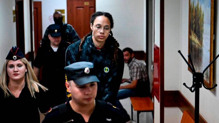 US WNBA basketball superstar Brittney Griner arrives to a hearing at the Khimki Court, outside Moscow on July 26, 2022/AFPPix