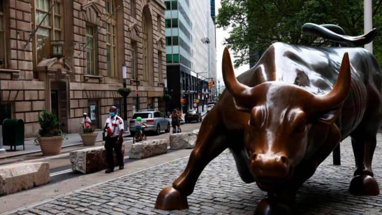The charging bull statue on Wall Street, New York. – AFPpic