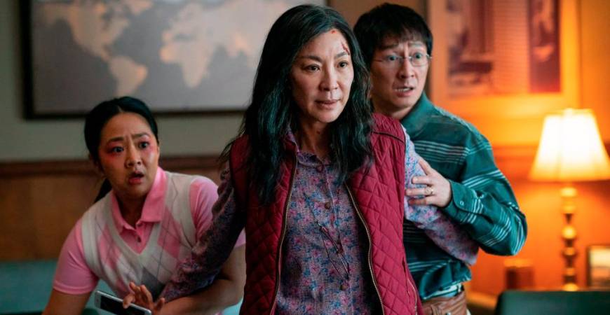 The action-comedy Everything Everywhere All At Once, directed by Daniel Kwan and Daniel Scheinert, stars Michelle Yeoh, who performs all her own stunts and martial arts. –IMDB