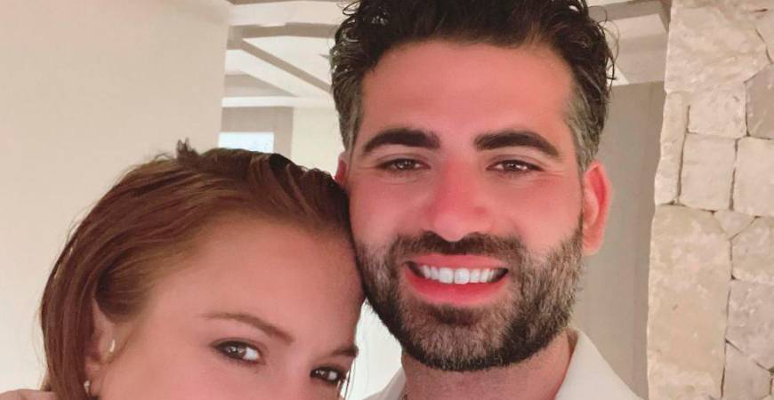 Lindsay Lohan (left) claimed on Instagram that she had married fiance Bader Shammas. – Instagram