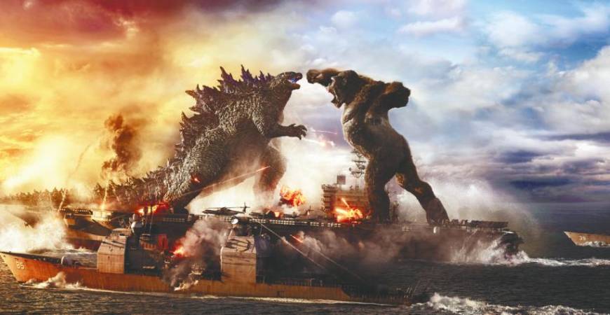 Godzilla in a spectacular battle with the mighty Kong.