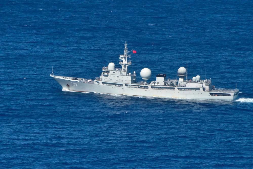The People’s Liberation Army-Navy's (PLA-N) Intelligence Collection Vessel Haiwangxing is pictured operating near the coast of Australia in this handout image released May 13, 2022. Australian Department of Defence/Handout via REUTERSpix