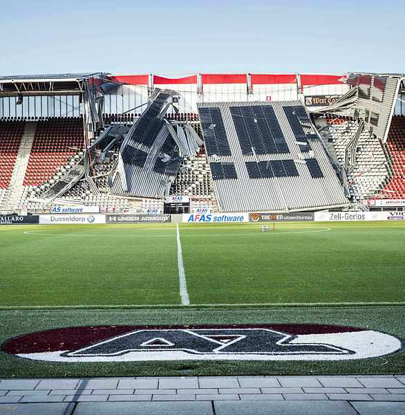 A view of a section of the collapsed at the AZ Alkmaar football club’s AFAS Stadium in Alkmaar on Aug 10, 2019. — AFP