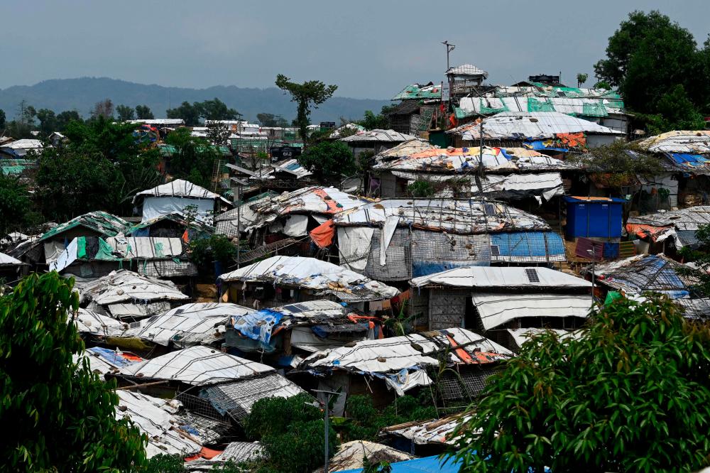 A general view of Kutupalong Rohingya refugee camp a day after cyclone Mocha made landfall, in Ukhia on May 15, 2023. AFPPIX
