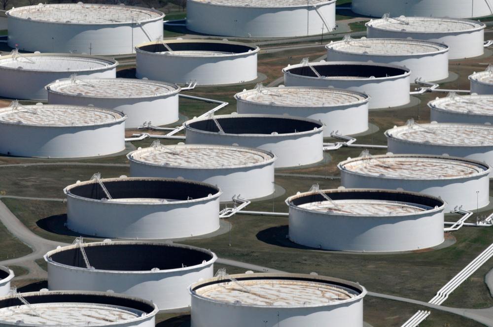 Crude oil storage at the Cushing oil hub, the delivery point for US crude futures in Cushing, Oklahoma. – Reuterspix