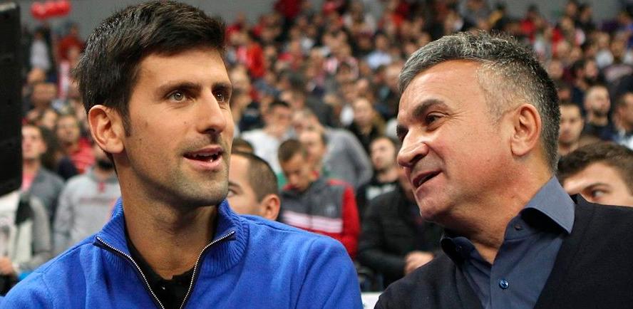 Serbia’s Novak Djokovic (left) and his father Srdjan.