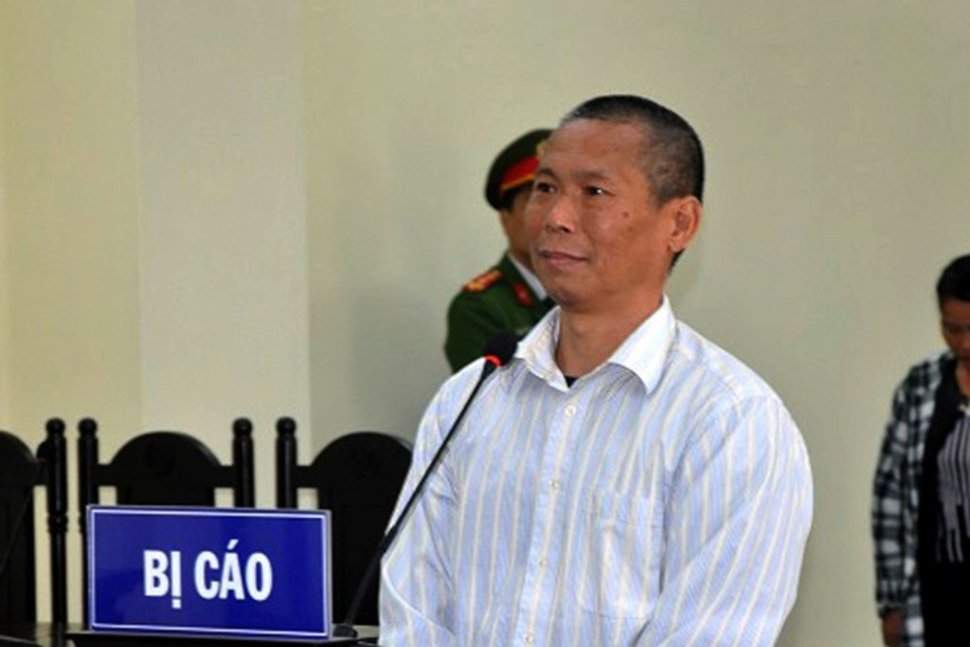 Pham Van Diep appears in court during his trial in Thanh Hoa province, Vietnam Nov 26 — Reuters