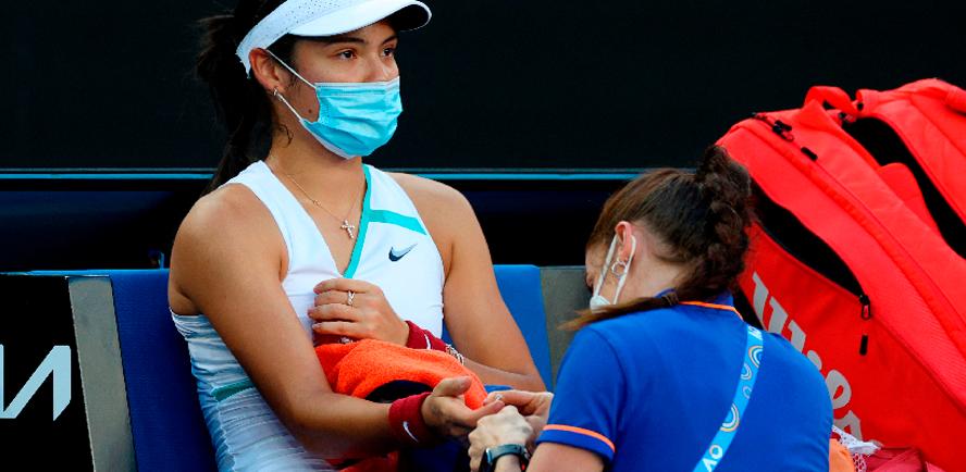 Britain’s Emma Raducanu receives medical attention after sustaining an injury at the Australia Open. – REUTERSPIX
