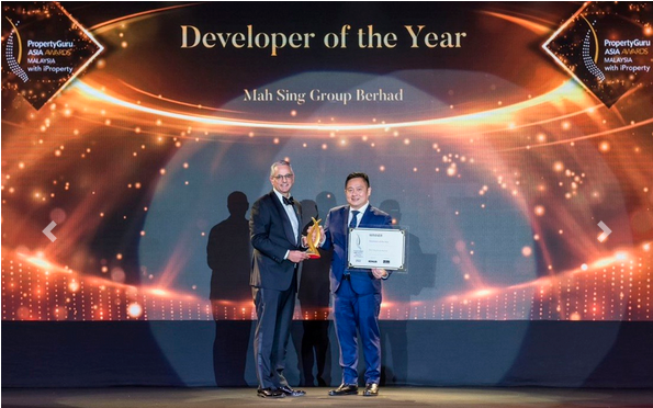 Mah Sing Group Berhad wins Developer of the Year at the 9th PropertyGuru Asia Awards Malaysia in partnership with iProperty.com.my 2022. Credit: PropertyGuru