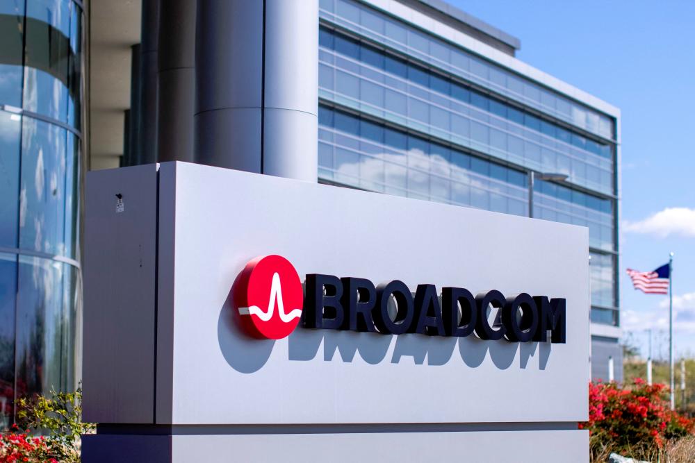 The Broadcom Limited company logo is shown outside one of their office complexes in Irvine, California. – Reuterspic