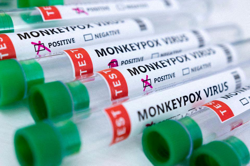 Test tubes labeled “Monkeypox virus positive and negative” are seen in this illustration taken May 23, 2022. - REUTERSPIX