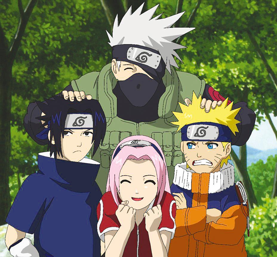$!The original Team 7 with Kakashi mentoring Sasuke, Sakura and Naruto.