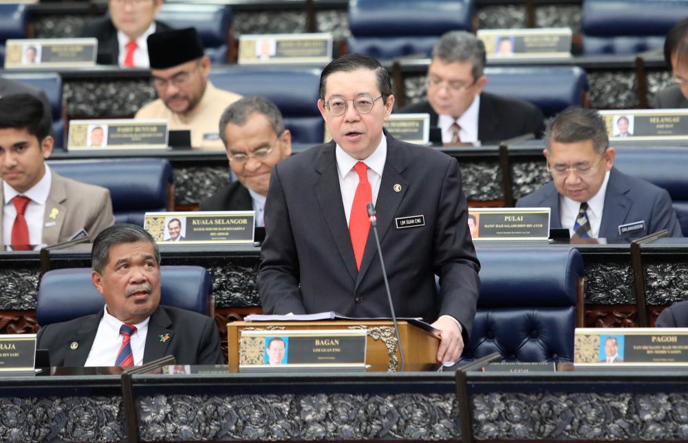 Finance Minister Lim Guan Eng presents the 2020 Budget in the Dewan Rakyat at Parliament House, Kuala Lumpur on Oct 11, 2019. - Sunpix by Norman Hiu