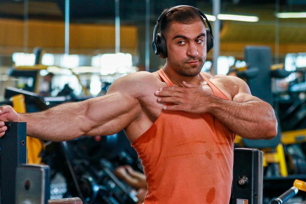 Nsour gave up a career in medicine to pursue his dream of becoming a star bodybuilder. AFPPIX