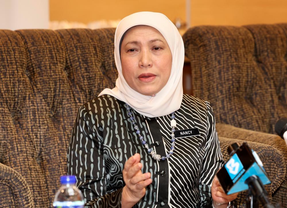 Women, Family and Community Development Minister Datuk Seri Nancy Shukri. BERNAMAPIX