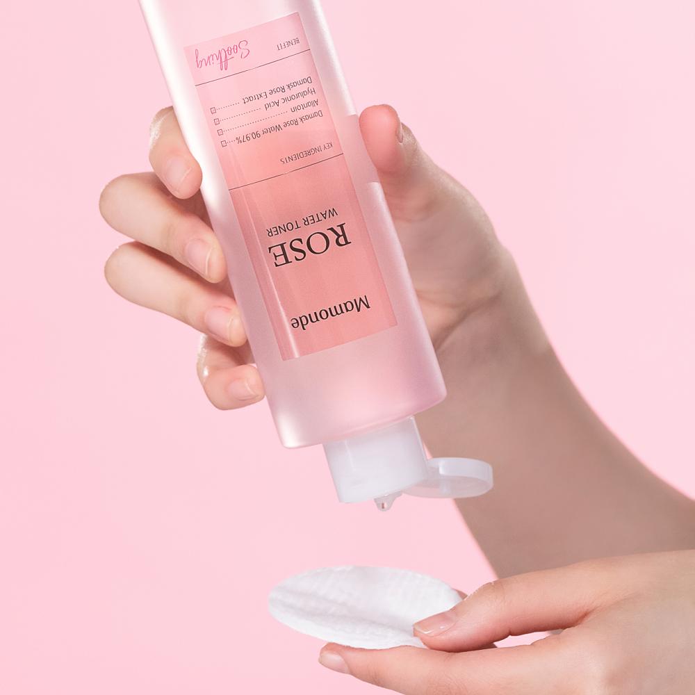 $!While the Rose Toner can be applied with a cotton pad, for bets results, you should use your palms to apply it to your face. – MAMONDE