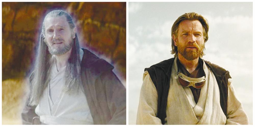 Liam Neeson (left) and Ewan McGregor reprised their Phantom Menace roles in the new series. – Lucasfilm Ltd