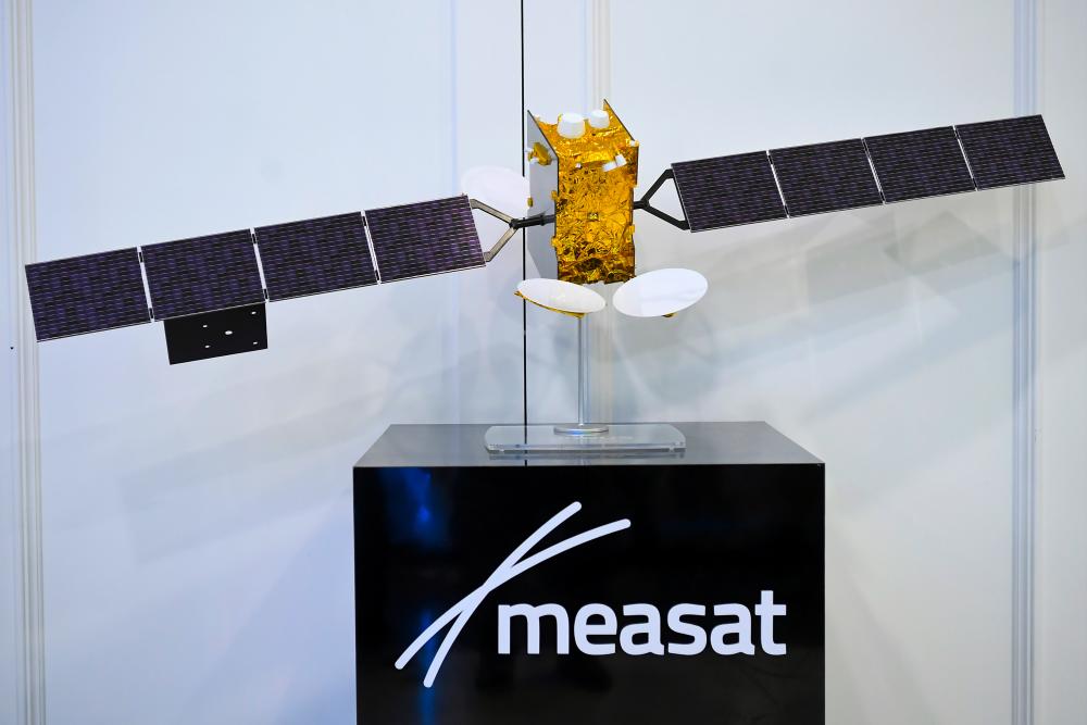 A replica of the Measat-3d satellite on display at the MEASAT-3d launch ceremony from the Kourou Space Center, French Guiana at the Kuala Lumpur World Trade Center (WTC-KL). BERNAMApix