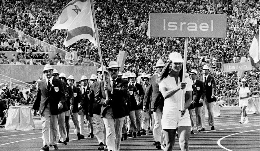 The Israeli delegation parading during the opening of the Olympic Games in Munich, August 26, 1972. - AFPPIX