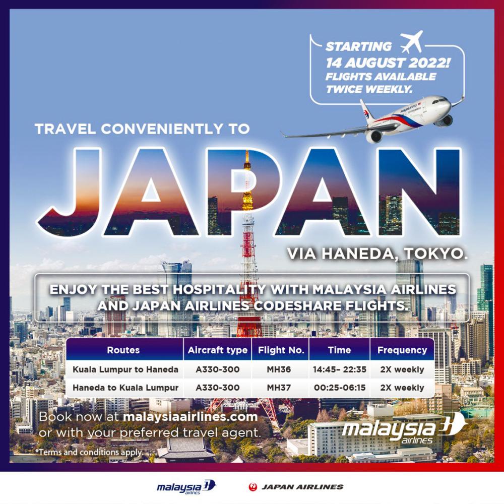 Malaysia Airlines, Japan Airlines expand codeshare route