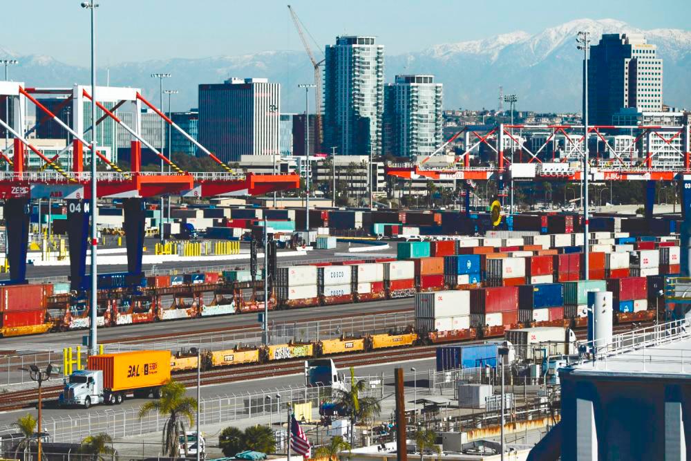 A view of Port of Long Beach in California, US. A full-year contraction of the US economy in 2023 is not ruled out/AFPPix